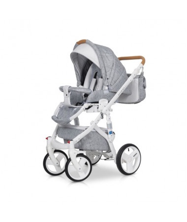 Коляска 3 в 1 BRUNO LUXE (Riko) 05 Grey Fox (серый)